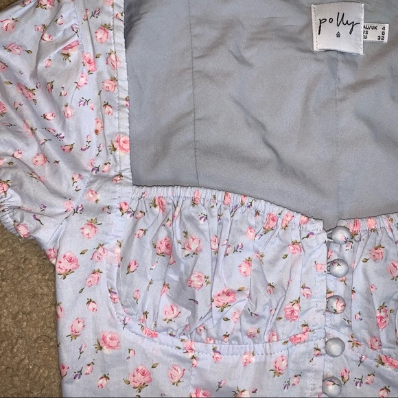 princess polly floral button up corset top - Picture 2 of 8